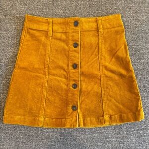 Forever 21 Butterscotch Button-Front Corduroy Skirt